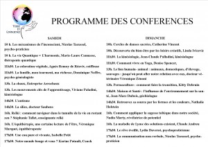 Programme et horaires des conférences pour le salon Terre et Conscience les 4 et 5 octobre 2014 à Salies-de-Béarn